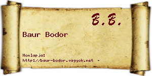 Baur Bodor névjegykártya